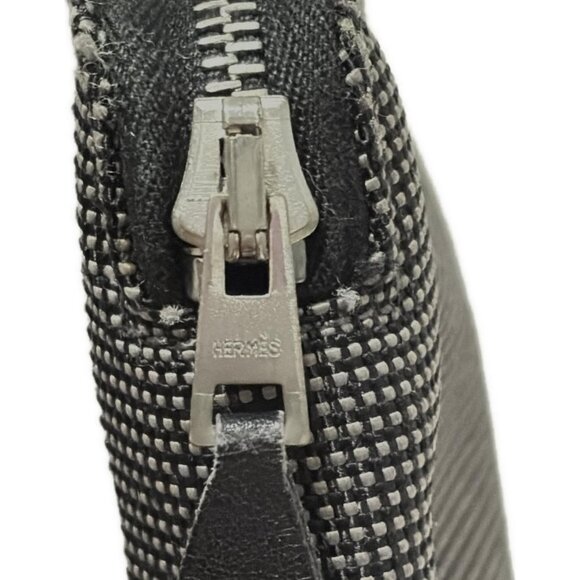 Auth HERMES Her Line Purse GM - Gray Black Polyamide Polyester None Long Wallet - Picture 6 of 6